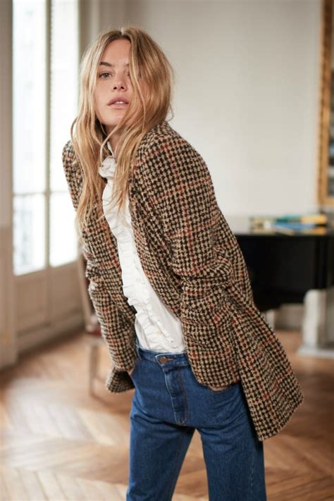 Casual Brown Checkered Blazer Outfit Plaid Blazer Street Style