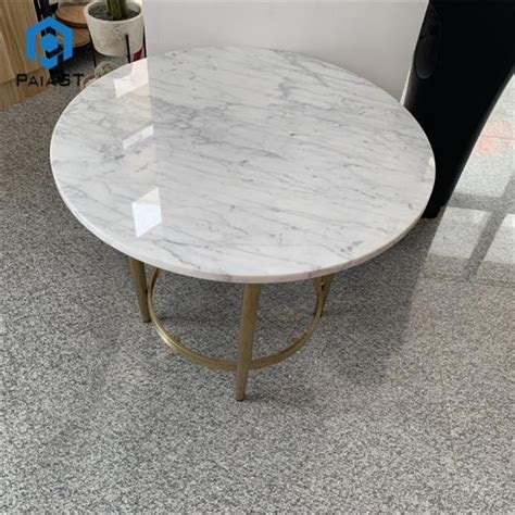 Round Carrara White Marble Coffee Table For Villa Paiastone