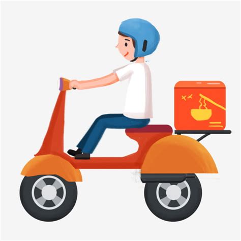 Rider Clipart PNG Images, Cartoon Rider, Food Delivery, Rider, Cartoon ...