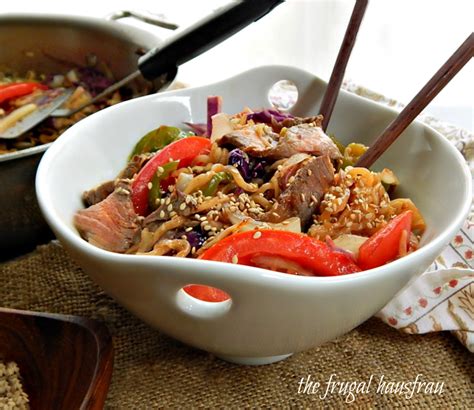 Mongolian Barbecue Noodle Bowls - Frugal Hausfrau