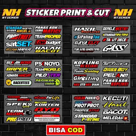 Stiker Racing Pack Print Cut Viral Terbaru Stiker Motor Sticker Helm