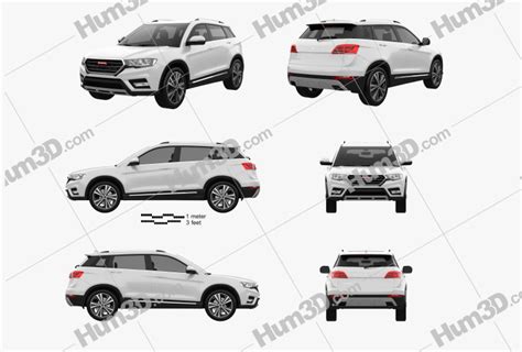 Great Wall Haval H6 2017 Blueprint Template 3dmodels