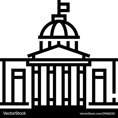 Government Building Line Royalty Free Vector Image