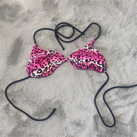 OP Strawberry Leopard Print Bikini Top Small Y K Depop