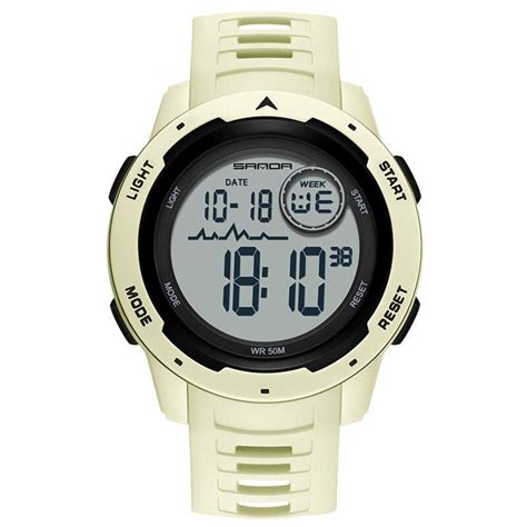 Sanda 2125 Digital Running Military Sports 5 Atm Water Proof Watch For