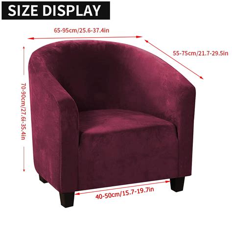 Stretch Velvet Club Chair Covers Bar Living Room Tub Barrel Armchair