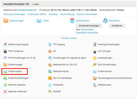 Plesk E Mail Importieren Metanet Web Mail Server