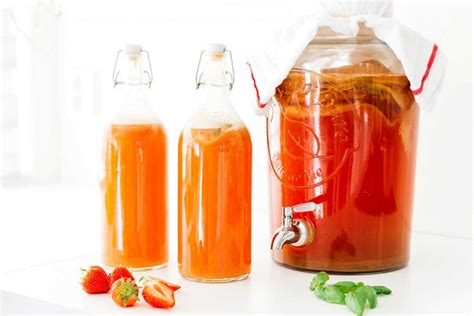 Home Brewed Strawberry Basil Kombucha Recipe Brew Buch