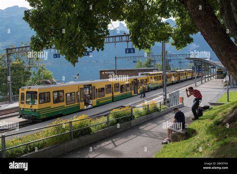 Schweiz Berner Oberland Interlaken Jungfrau Bahn Wengen Zahnradbahn