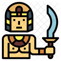 Warrior Icon - Download in Colored Outline Style