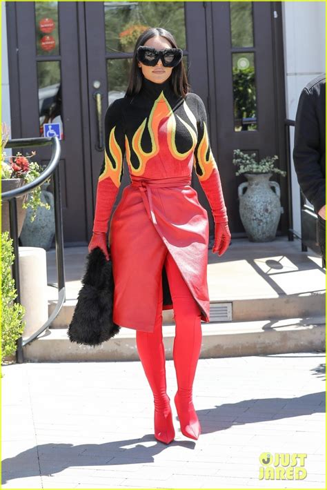 Kim Kardashian Reveals Backstory Behind Her Red Flame Outfit Reacts To