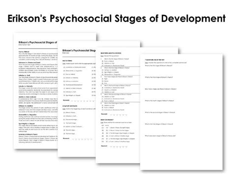 Eriksons Psychosocial Stages Of Development Teaching Resources