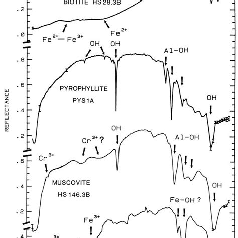 Examples Of Reflectance Spectra Of Minerals In The 04 3 μm Wavelength