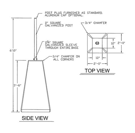 Heavy Duty Concrete Sign Base - Concrete Bases | TAPCO