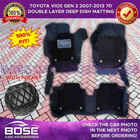 D Double Layer Rohs Deep Dish Matting For Toyota Vios Gen