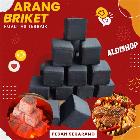 Jual Arang Briket Kotak Kubus Cube Batok Kelapa Bbq Barbeque Shisa