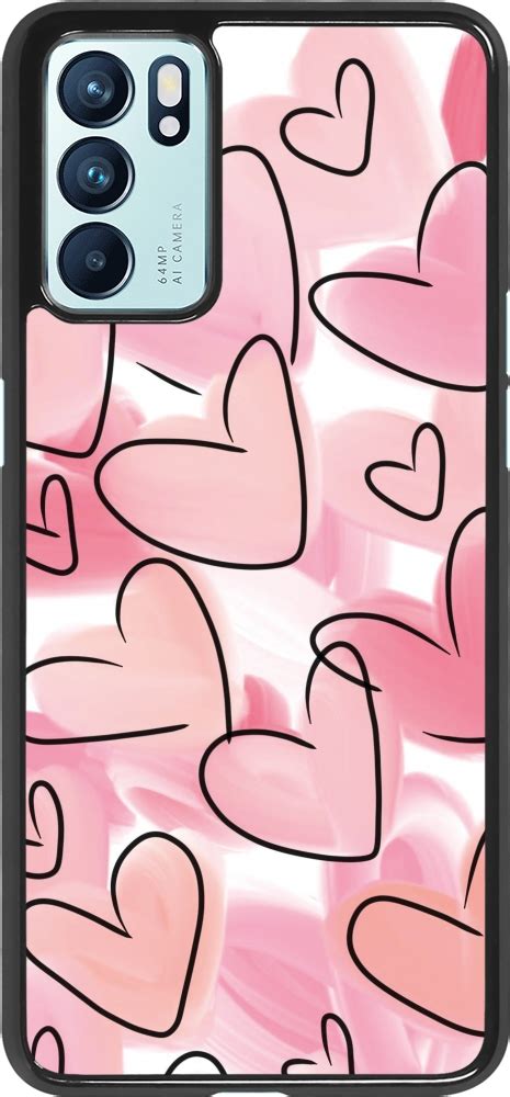 OPPO Reno6 5G Case Hülle Easter 2023 pink hearts Kaufen auf PhoneLook