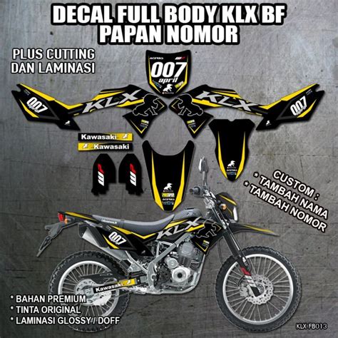 Decal Full Body KLX BF Papan Nomor Lazada Indonesia