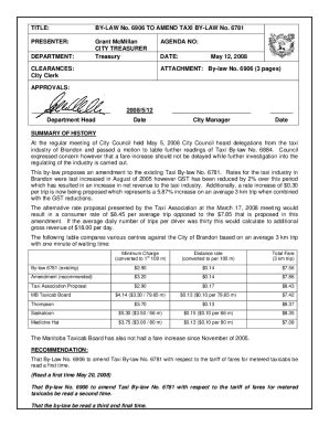 Fillable Online Vehicles For Hire Bylaw Bylaw No City Of Victoria