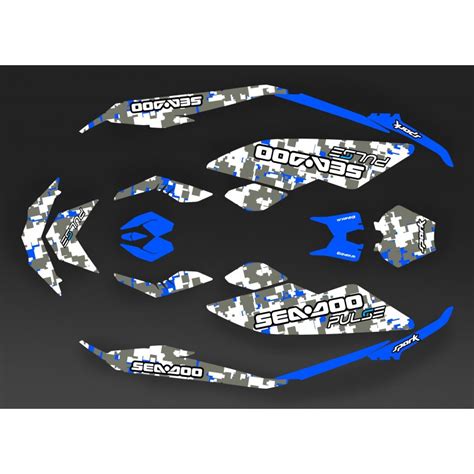 Kit Dekor Full Spark Camo Blue F R Seadoo Spark Idgrafix