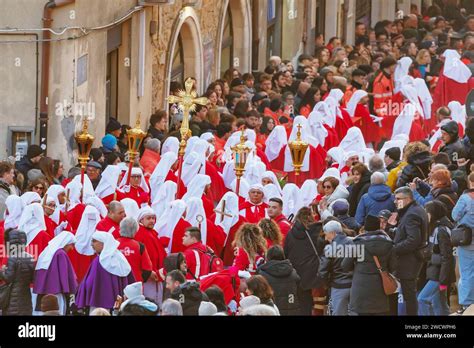 Italy Sicily Enna Good Friday Procession Stock Photo Alamy