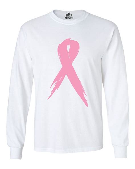 Pink Ribbon Long Sleeve Breast Cancer Awareness Hope Survivor Shirts Ebay