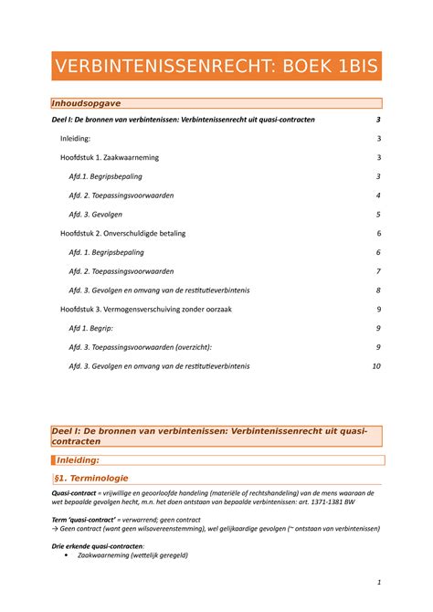 Samenvatting Verbintenissenrecht Verbintenissenrecht Boek Bis