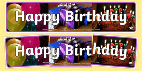 Happy Birthday Photo Display Banner Teacher Made