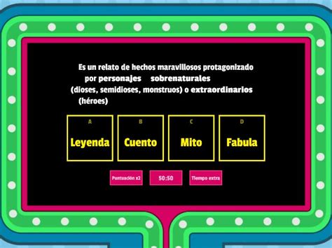 Textos Literarios Y No Literarios Gameshow Quiz