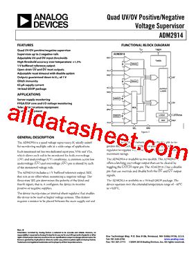 ADM2914 2ARQZ RL7 Datasheet PDF Analog Devices