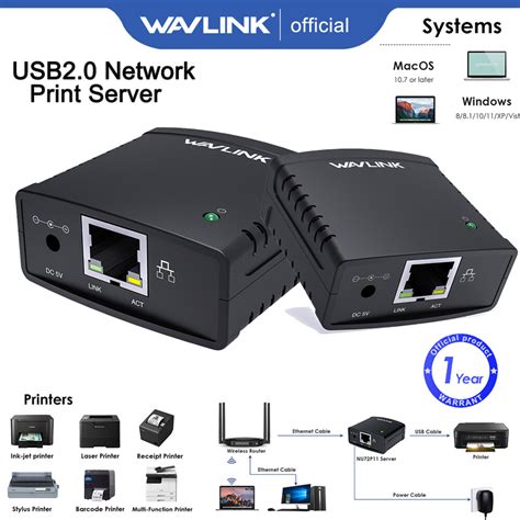 Wavlink Usb Network Print Server Lan Print Share Server For Usb