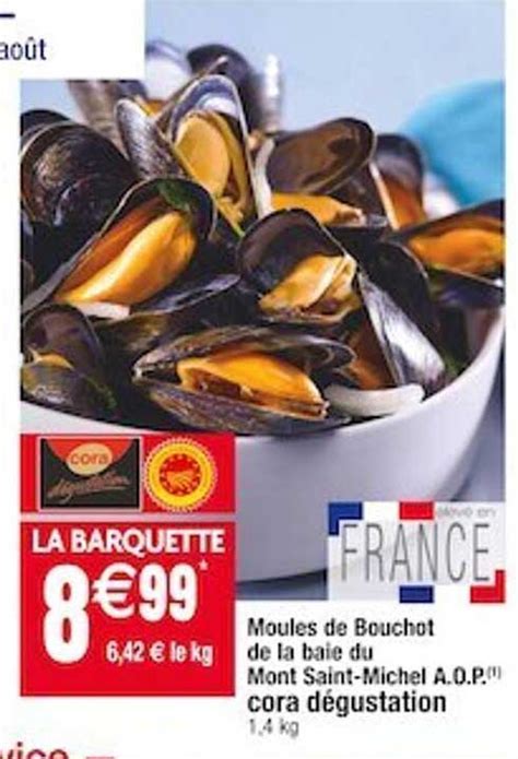 Promo Moules De Bouchot De La Baie Du Mont Saint Michel A O P Cora