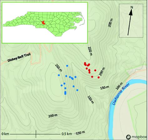 Map Inset Map Of North Carolina With The Uwharrie National Forest