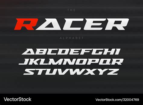 Racing Font Aggressive And Stylish Lettering Vector Image