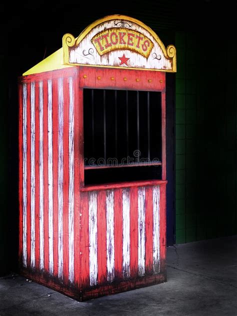 Old Ticket Booth At Carnival Or Circus For Fun Stock Image Image Of