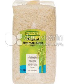 Rapunzel Original Basmati Reis Wei Kalorien Kcal Und Inhaltsstoffe