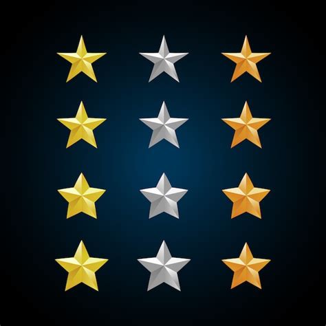 Premium Vector Gold Silver And Bronze Stars