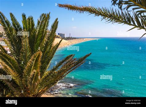 Picturesque view of beach in Morro del Jable town (Morro Jable beach ...
