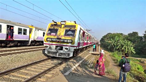 Different Model Speedy ICF EMU Local Train Crossing At Nandiagajan