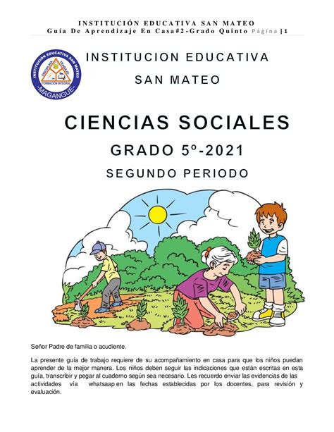 Calaméo Guía Sociales 5° Segundo Periodo