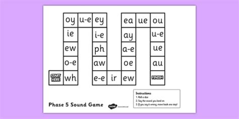 Phase 5 Sounds Game Board Phase 5 Phase 5 Sounds Game Phase