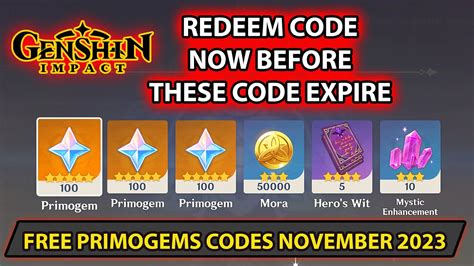 Genshin Impact Free Primogems Codes November Redeem Now Before