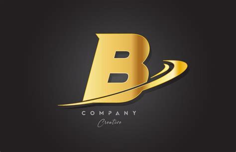 B Golden Alphabet Letter Logo Icon Design Template For Business And