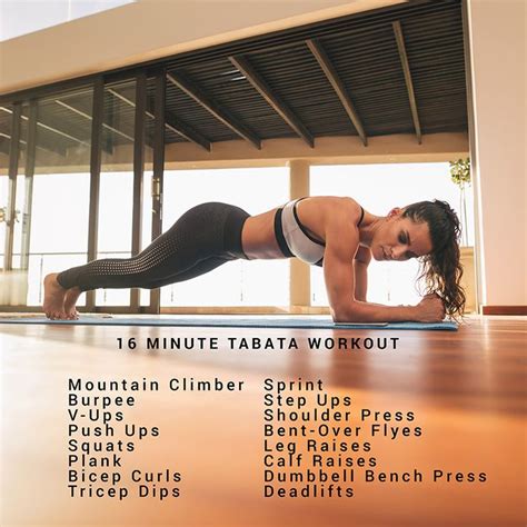 Total Body Tabata Workout 16 Minute Hiit And Toning Routine Tabata Workouts Full Body