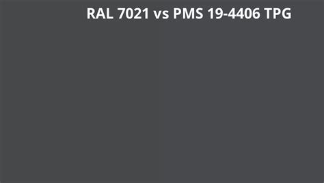 Ral 7021 Vs Pms 19 4406 Tpg Ral Colour Chart Uk