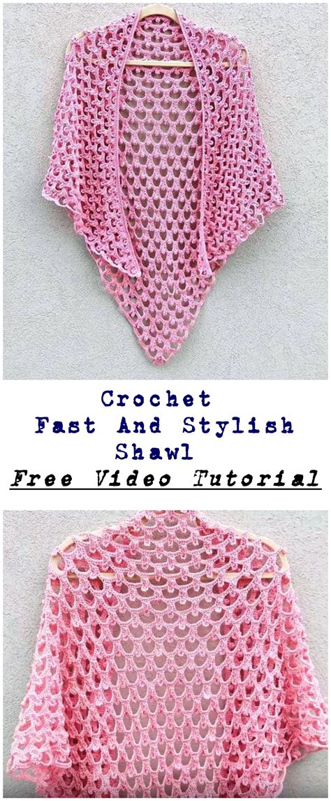 Crochet Fast And Stylish Shawl Free Video Tutorial Crochet Ideas