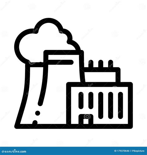 Nuclear Power Plant Icon Vector Outline Illustration Stock Vector