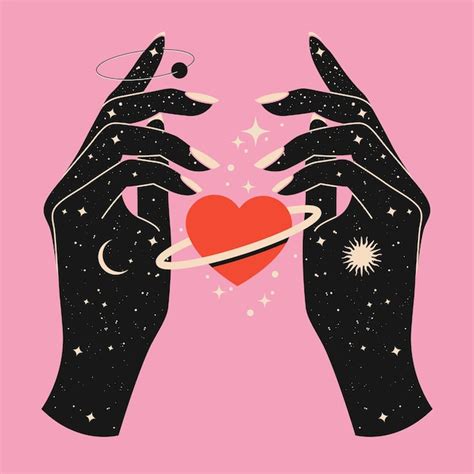 Premium Vector Mystical Celestial Woman Hands With Starry Space