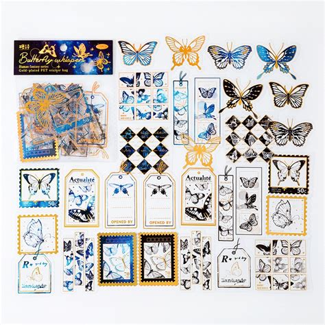 Journamm Pcs Pack Bronzing Pet Craft Stickers Diy Scrapbooking