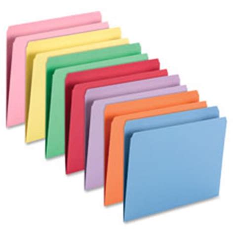 11 Point 1 Ply Tab Straight Cut Color File Folders Pink 100 Per Box